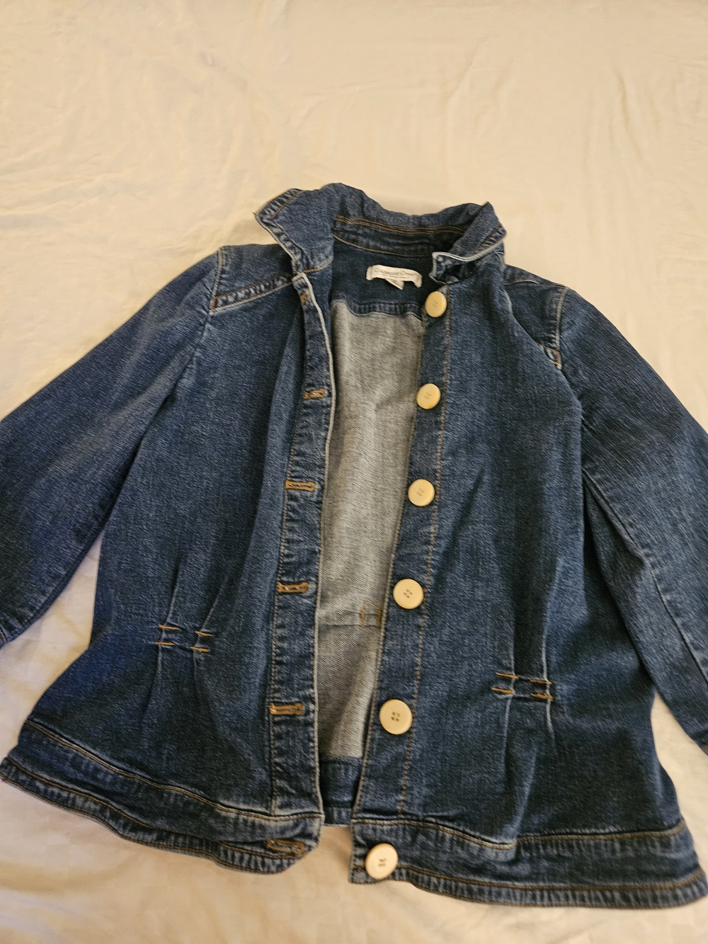Coldwater Creek Kids Dark Denim Jacket with Contrast Buttons
